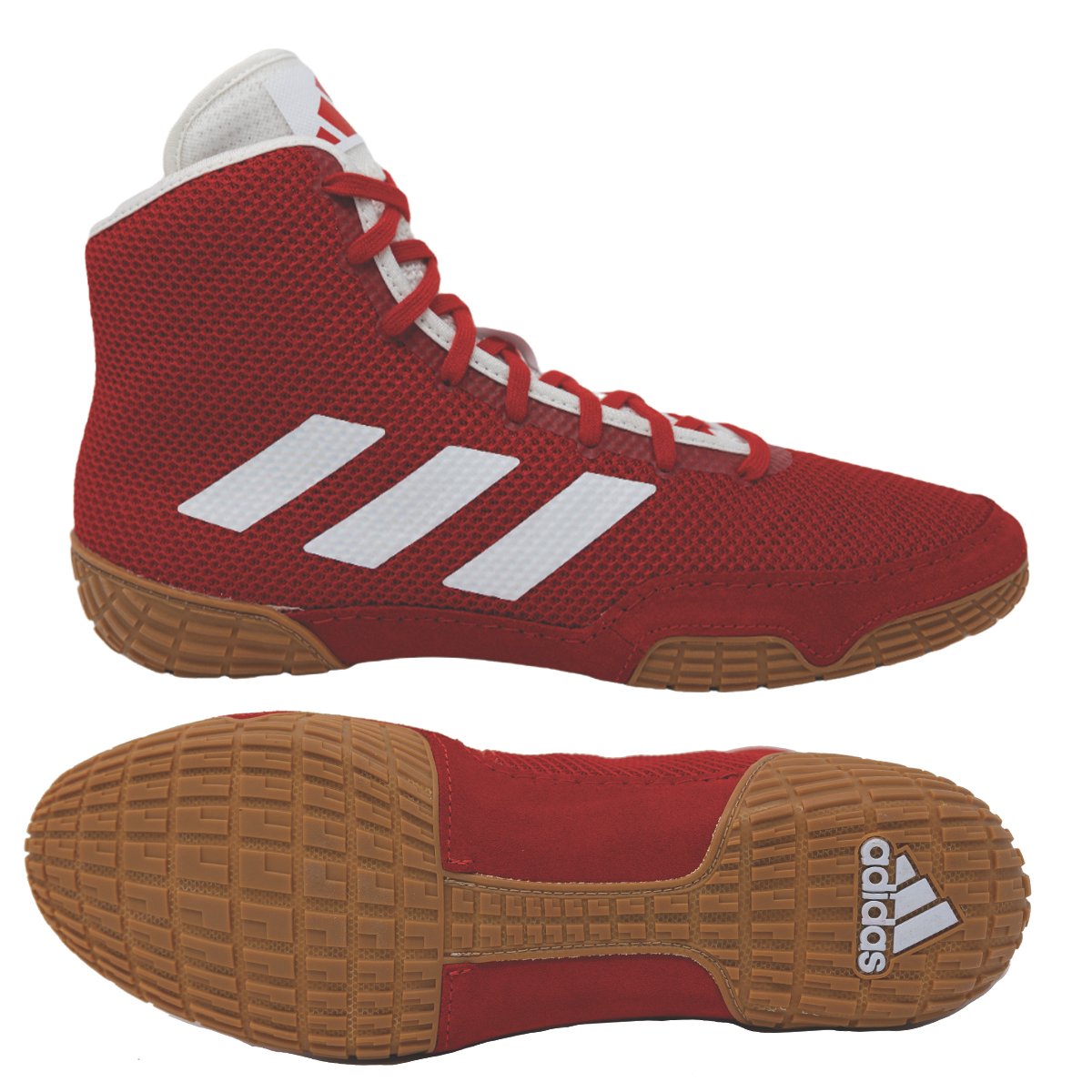 NEW - adidas Tech Fall 2.0 Wrestling Shoe, color: Red/White - Click Image to Close